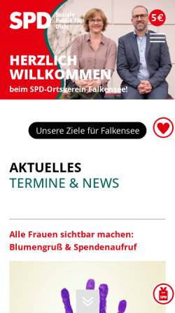 Vorschau der mobilen Webseite www.spd-falkensee.de, SPD Falkensee