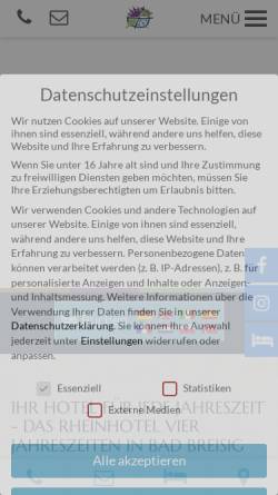 Vorschau der mobilen Webseite www.breisig.de, Rhein-Hotel 4 Jahreszeiten
