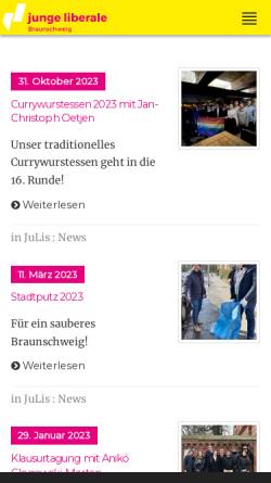 Vorschau der mobilen Webseite www.julisbs.de, JuLis - Junge Liberale Braunschweig