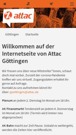 Vorschau der mobilen Webseite www.attac-netzwerk.de, Attac Göttingen