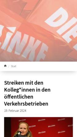Vorschau der mobilen Webseite www.dielinke-nds.de, Die Linke. Hannover