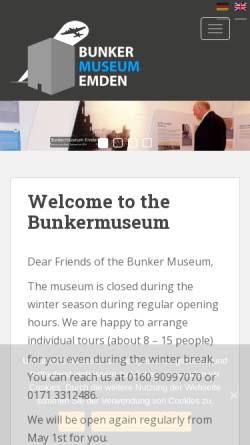 Vorschau der mobilen Webseite bunkermuseum.de, Emder Bunkermuseum