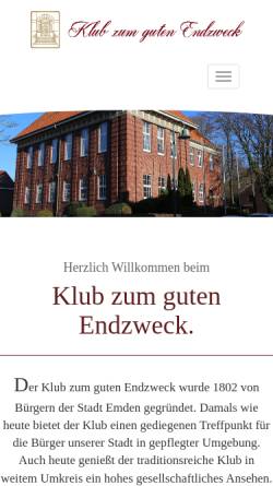 Vorschau der mobilen Webseite www.klub-emden.de, Klub zum guten Endzweck