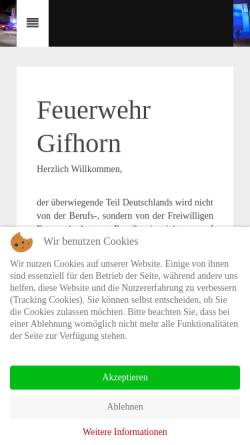 Vorschau der mobilen Webseite www.feuerwehr-gifhorn.de, Freiwillige Feuerwehr Gifhorn