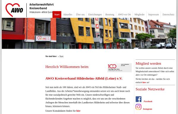 Vorschau von www.awo-hildesheim.de, Arbeiterwohlfahrt Hildesheim