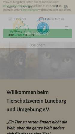 Vorschau der mobilen Webseite www.tierschutzverein-lueneburg.de, Tierschutzverein Lüneburg und Umgebung e.V.