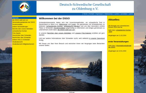 Vorschau von www.dsgo.de, Deutsch-Schwedische Gesellschaft zu Oldenburg e. V.