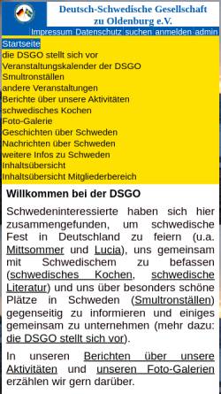 Vorschau der mobilen Webseite www.dsgo.de, Deutsch-Schwedische Gesellschaft zu Oldenburg e. V.