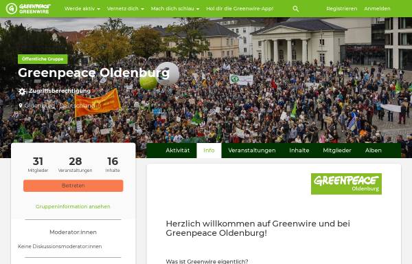 Vorschau von www.oldenburg.greenpeace.de, Greenpeace-Gruppe Oldenburg