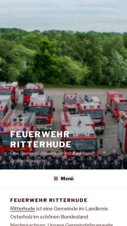 Vorschau der mobilen Webseite www.feuerwehr-ritterhude.de, Freiwillige Feuerwehren der Gemeinde Ritterhude
