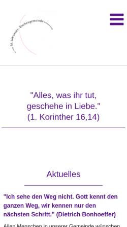 Vorschau der mobilen Webseite www.kirchengemeinde-schwanewede.de, Evangelisch-lutherische Kirchengemeinde St. Johannes