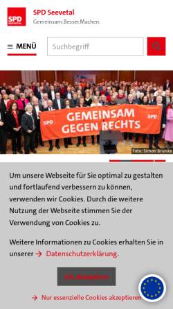 Vorschau der mobilen Webseite spd-seevetal.de, SPD-Ortsverein Seevetal