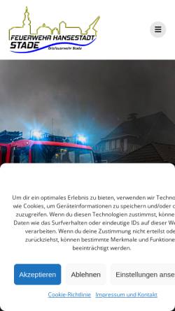 Vorschau der mobilen Webseite www.feuerwehr-stade.de, Freiwillige Feuerwehr Stade