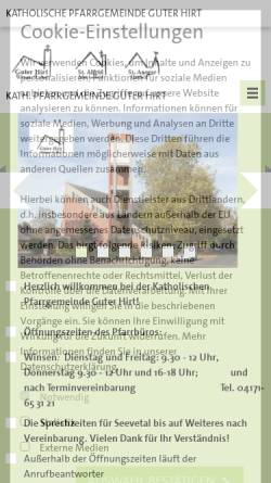 Vorschau der mobilen Webseite www.guter-hirt-winsen.de, Katholische Pfarrgemeinde Guter Hirt