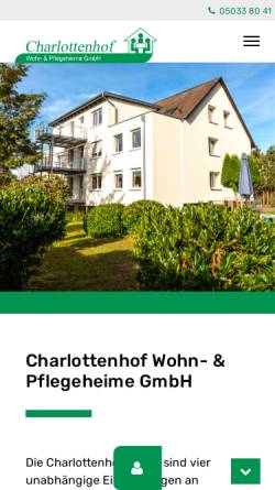 Vorschau der mobilen Webseite www.charlottenhof-heime.de, Charlottenhof Heime