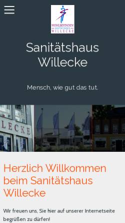 Vorschau der mobilen Webseite www.sanitaetshaus-willecke.de, Sanitätshaus Willecke GmbH