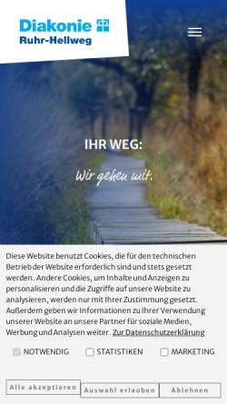 Vorschau der mobilen Webseite www.diakonie-ruhr-hellweg.de, Diakonie Ruhr-Hellweg e.V.