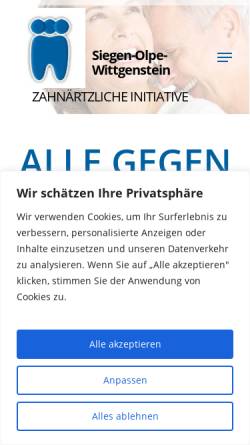 Vorschau der mobilen Webseite www.zsow.de, Zahnärztliche Interessengemeinschaft Siegen - Olpe - Wittgenstein (ZSOW)