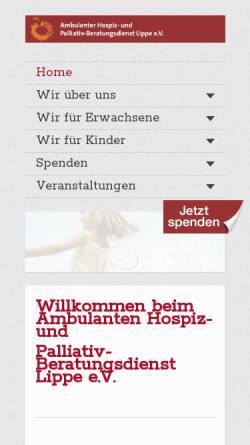 Vorschau der mobilen Webseite www.hospiz-lippe.de, Ambulanter Hospizdienst Lippe-Detmold e.V.