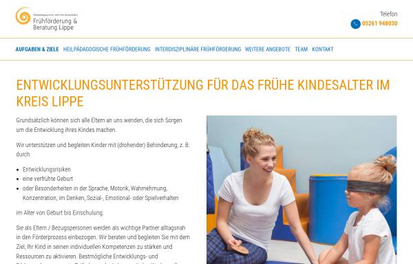 Vorschau von www.fruehfoerderung-lippe.de, Frühförderung behinderter und von Behinderung bedrohter Kleinstkinder in Detmold e.V.