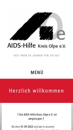 Vorschau der mobilen Webseite www.aids-hilfe-kreis-olpe.de, AIDS-Hilfe Kreis Olpe e.V.