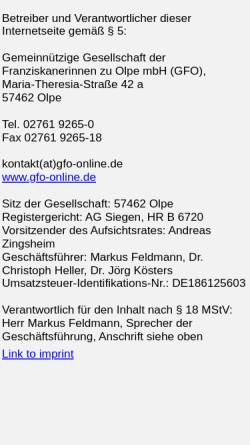 Vorschau der mobilen Webseite www.hospitalgesellschaft.de, Katholische Hospitalgesellschaft Südwestfalen gGmbH Olpe