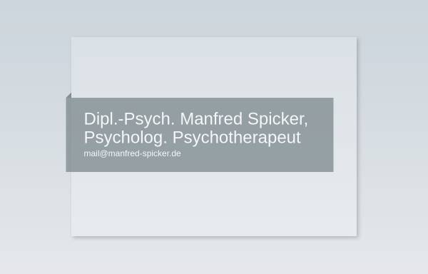 Diplom-Psychologe Manfred Spicker