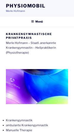 Vorschau der mobilen Webseite www.physiomobil.de, Physiomobil Merle Hofman
