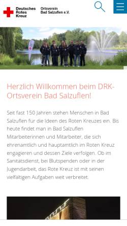 Vorschau der mobilen Webseite www.drk-badsalzuflen.de, DRK Ortsverein Bad Salzuflen-Schötmar e.V.