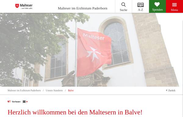 Vorschau von www.malteser-balve.de, Malteser Hilfsdienst e.V., Ortsgruppe Balve