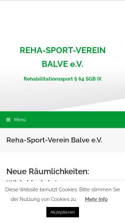 Vorschau der mobilen Webseite www.reha-sport-verein-balve.de, Reha-Sport-Verein Balve e.V.