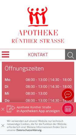 Vorschau der mobilen Webseite www.apotheke-ruenther-str.de, Apotheke-Rünther-Straße