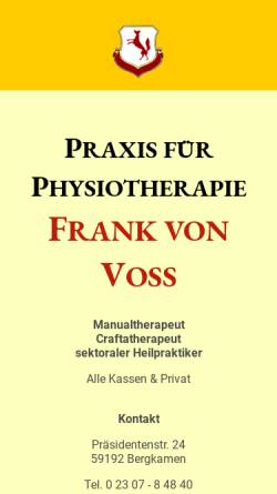 Vorschau der mobilen Webseite www.physiotherapie-vonvoss.de, Frank von Voss, Praxis für Physiotherapie