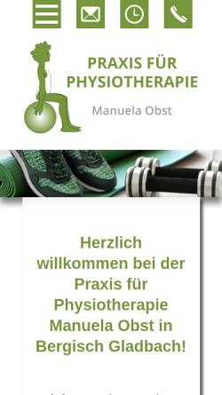 Vorschau der mobilen Webseite www.physio-obst.de, Praxis für Physiotherapie Manuela Obst