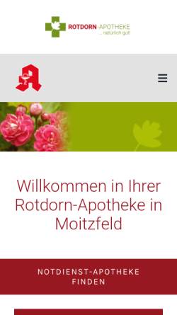 Vorschau der mobilen Webseite www.rotdorn-apotheke.de, Rotdorn-Apotheke