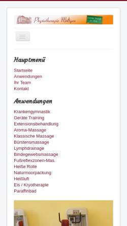 Vorschau der mobilen Webseite www.xn--einfach-wohl-fhlen-z6b.de, Physiotherapie Margret Möltgen