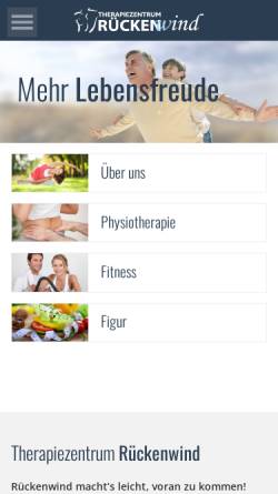 Vorschau der mobilen Webseite www.praxis-rueckenwind.de, Physiotherapie Rückenwind GmbH
