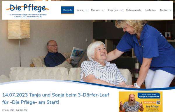 Vorschau von www.diepflege-online.de, Die Pflege · Ihre Kranken- Kinder- und Altenpflege A. Schlütz & St. Oeynhausen GbR
