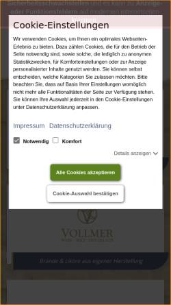 Vorschau der mobilen Webseite www.weingut-vollmer.de, Weingut Vollmer
