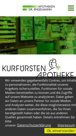 Vorschau der mobilen Webseite www.kurfuersten-apotheke.de, Kurfürsten Apotheke Brühl