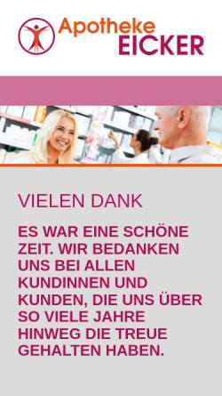 Vorschau der mobilen Webseite www.apotheke-eicker.de, Alte Apotheke Dr. Carl Eicker, Bünde