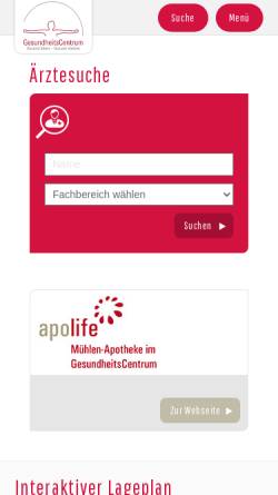 Vorschau der mobilen Webseite www.gesundheit-buende.de, Gesundheits-Centrum Bünde