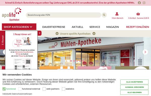 Vorschau von www.apolife-muehlen-apotheke-buende.de, apolife Mühlen-Apotheke