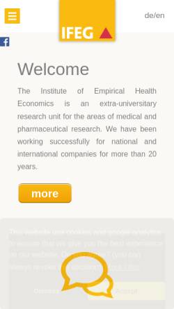 Vorschau der mobilen Webseite www.ifeg.de, Institut für Empirische Gesundheitsökonomie