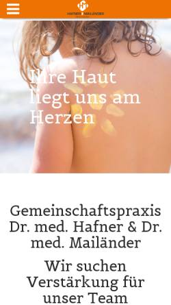 Vorschau der mobilen Webseite www.hautarzt-detmold.de, Dr. med. Oliver Hafner und Dr. med. Wilhelm Mailänder