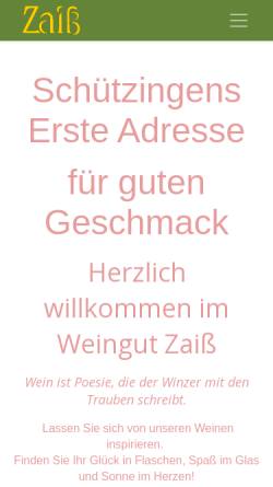 Vorschau der mobilen Webseite www.weingut-zaiss.de, Weingut Zaiss