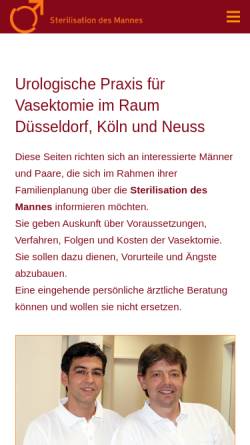 Vorschau der mobilen Webseite sterilisation-des-mannes.de, Gemeinschaftspraxis Manfred Grothus und Dr. Horst Jülicher