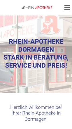 Vorschau der mobilen Webseite www.rhein-apotheke.de, Rhein Apotheke Dormagen