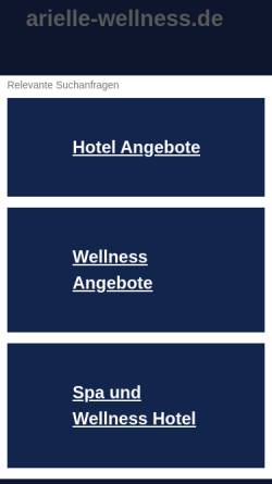 Vorschau der mobilen Webseite www.arielle-wellness.de, Arielle Wellness- und Freizeitcenter