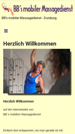 Vorschau der mobilen Webseite www.bbs-massage.de, Bärbel Battenberg - Mobiler Massagedienst